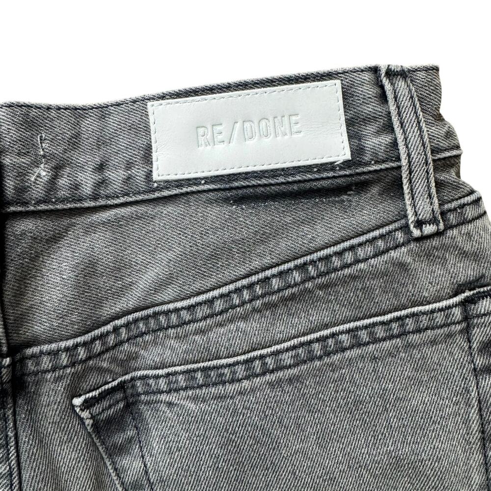 Re/Done 70s Ultra High Rise Loose Jeans Button Fly Wash Faded Black Gray Size 27 - Picture 5 of 5
